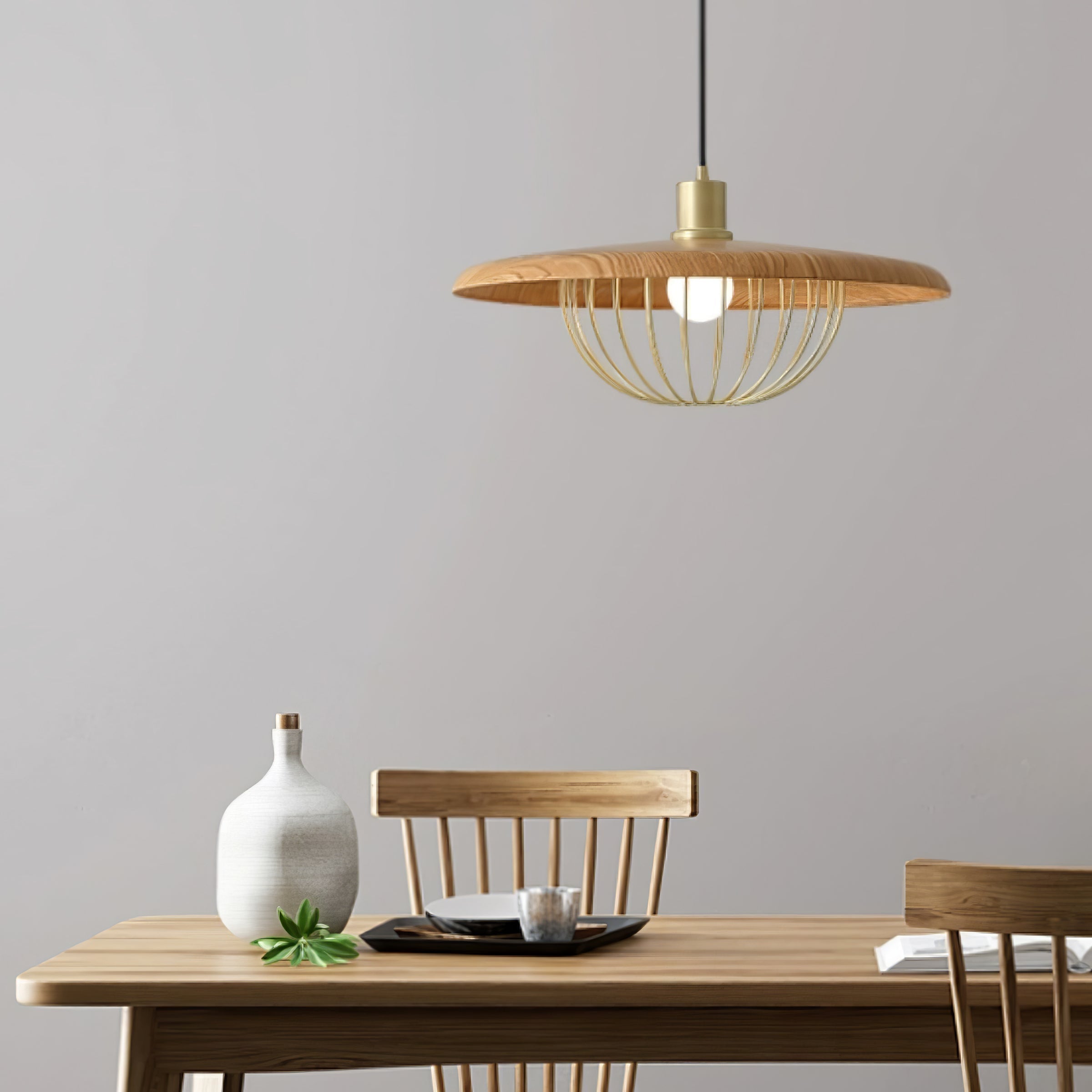 Elanora Wood Retro Vintage Pendant Lamp