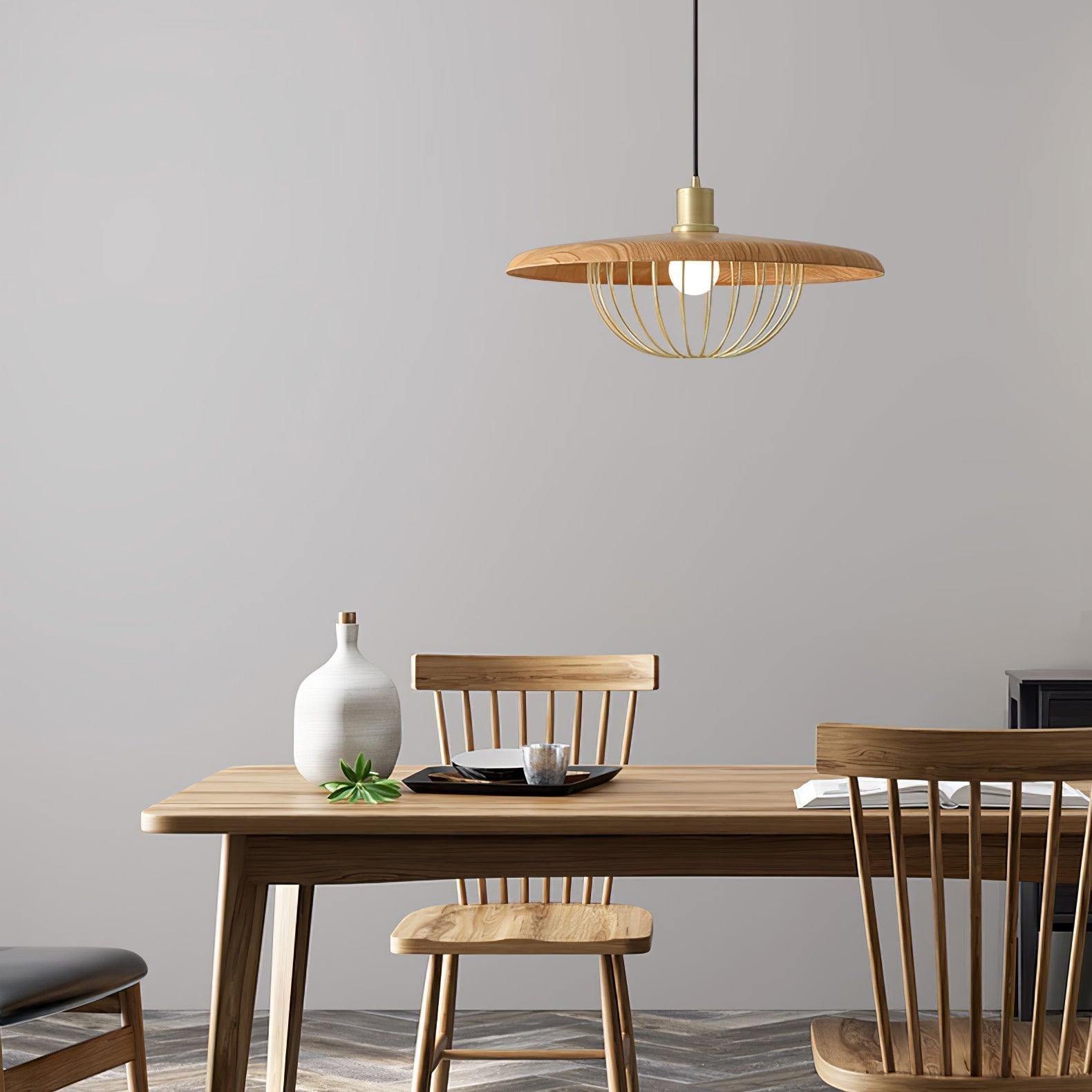 Elanora Wood Retro Vintage Pendant Lamp