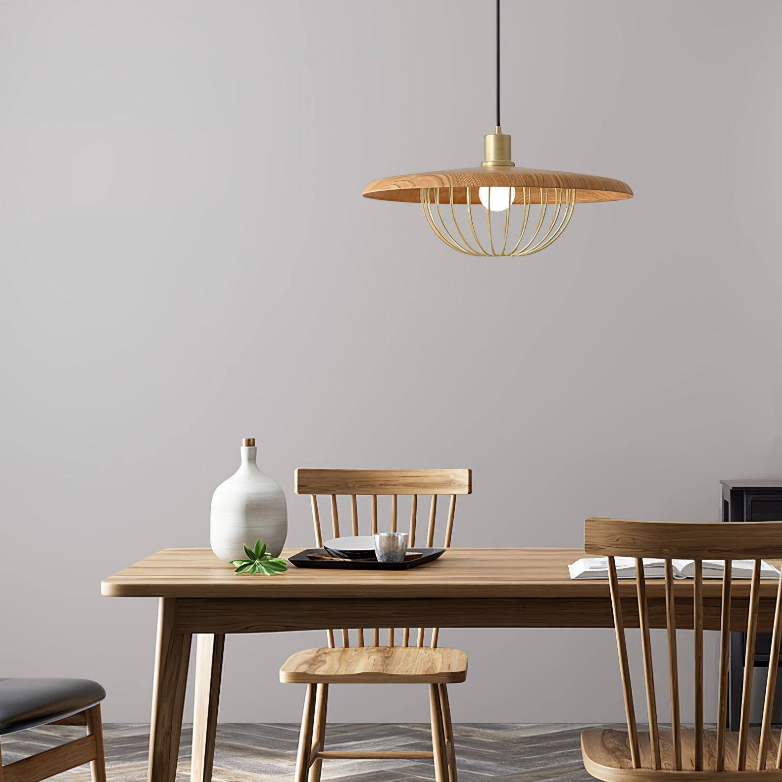 Elanora Wood Retro Vintage Pendant Lamp