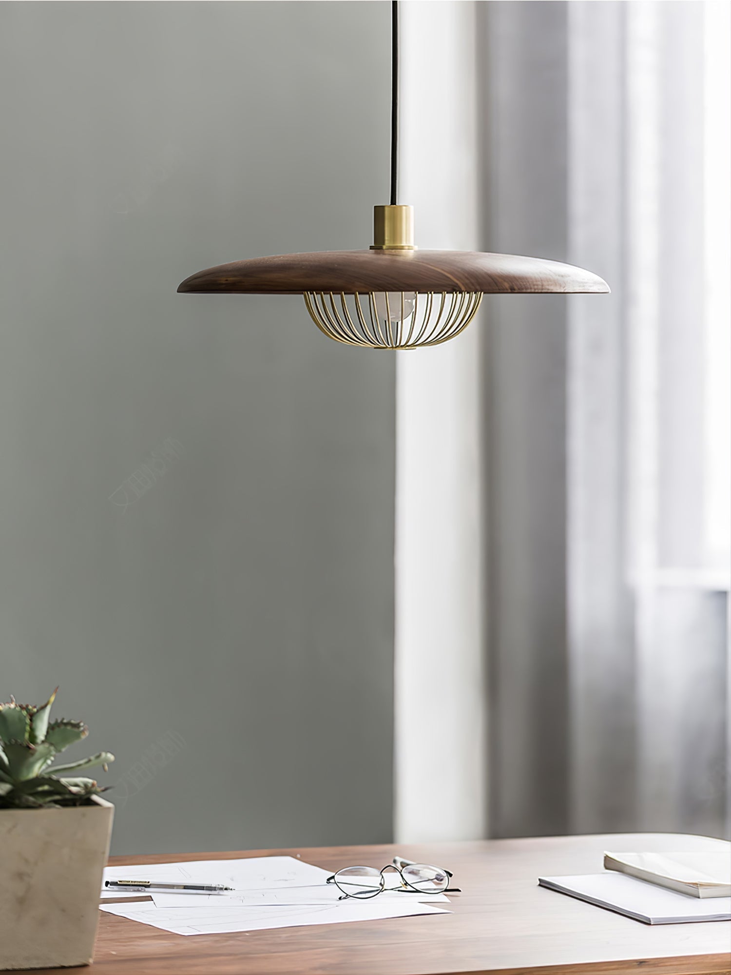 Elanora Wood Retro Vintage Pendant Lamp