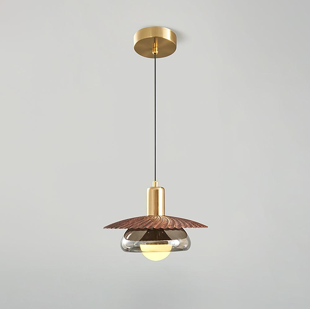 Elysor Lustra Lampe Suspendue Laiton et Verre