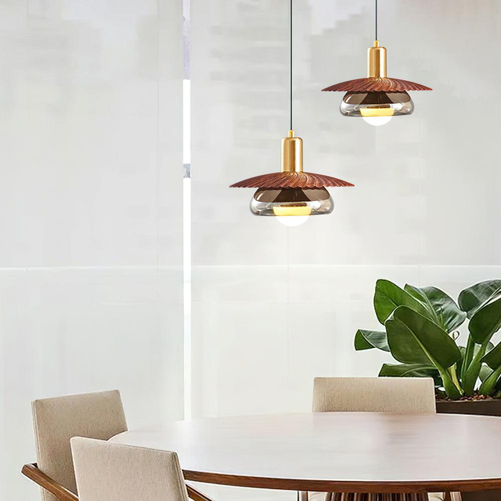 Elysor Lustra Lampe Suspendue Laiton et Verre