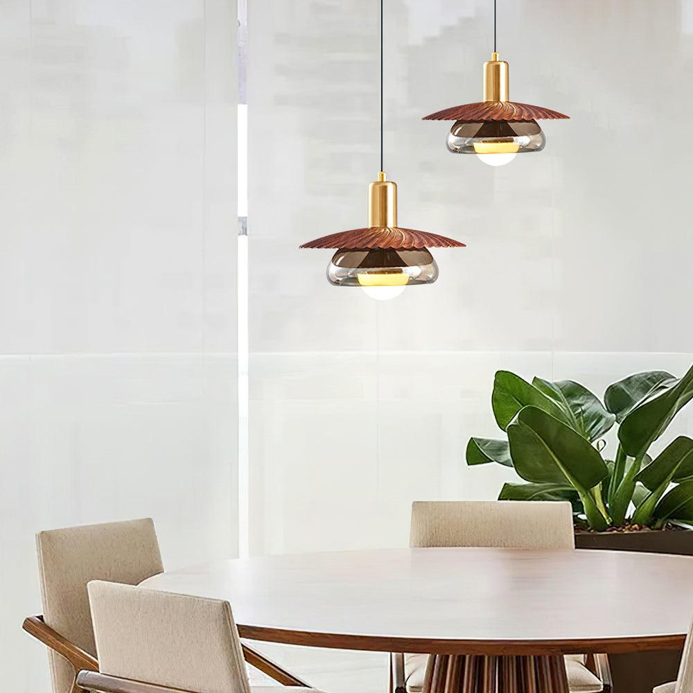 Elysor Lustra Lampe Suspendue Laiton et Verre