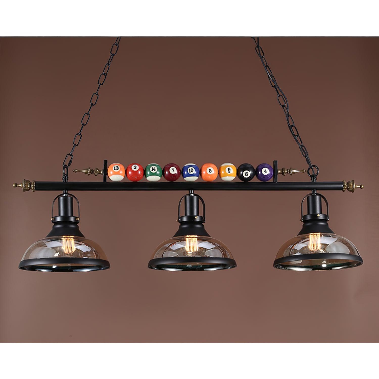 Lustra Lustre en Verre Noir Balles de Billard Moderne