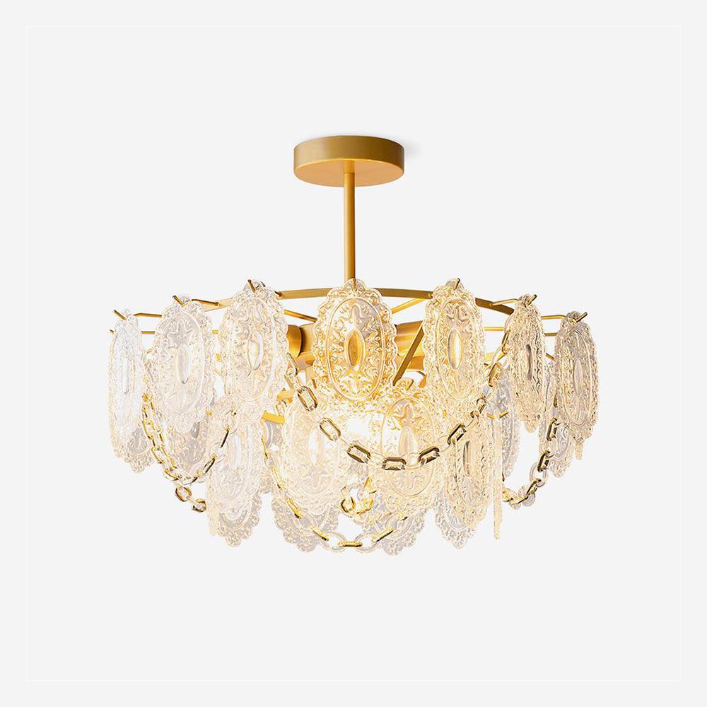 Katia Lustre Cascades de Cristal Verre Or