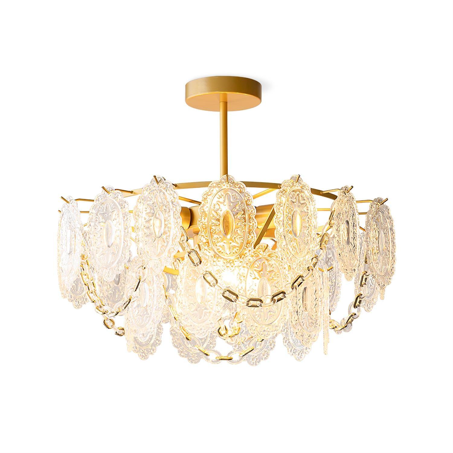 Katia Lustre Cascades de Cristal Verre Or