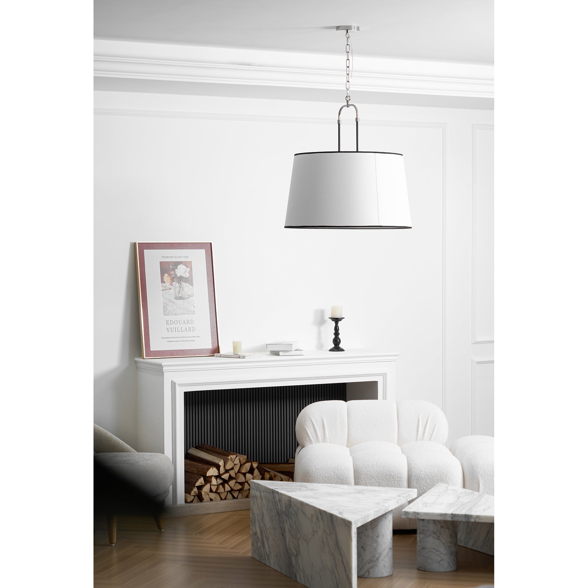 Aurzorora Vintage Industrial Brass Fabric Pendant Lamp