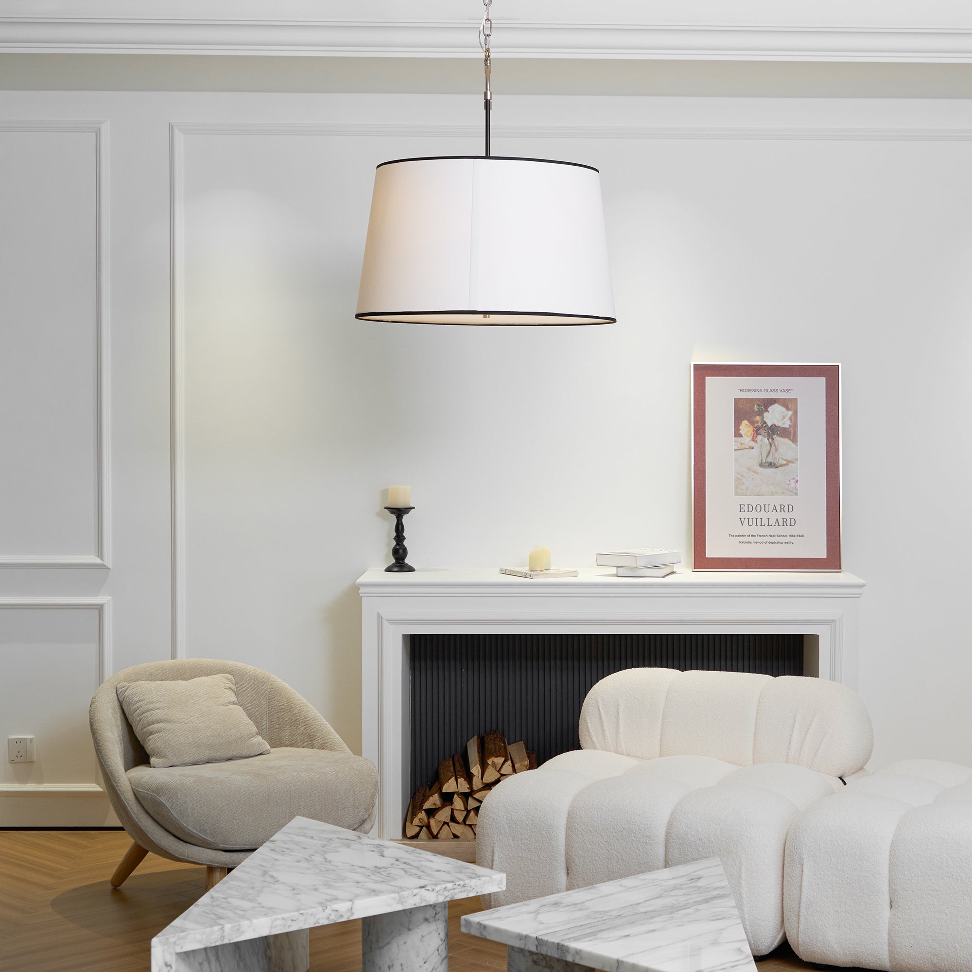 Aurzorora Vintage Industrial Brass Fabric Pendant Lamp