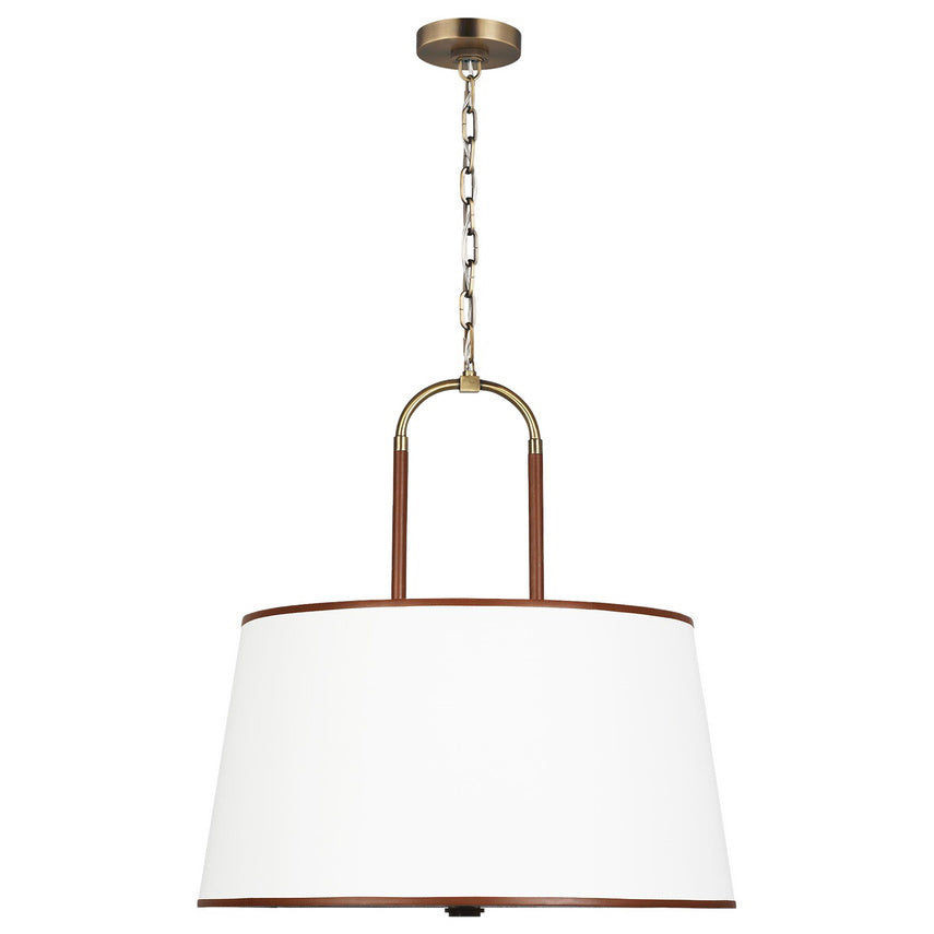 Aurzorora Vintage Industrial Brass Fabric Pendant Lamp