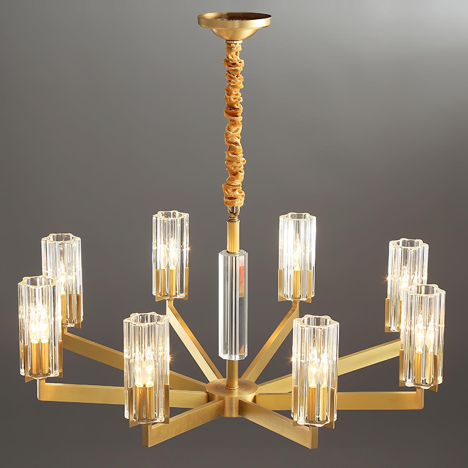 Lustra Lustre Laiton Verre Moderne