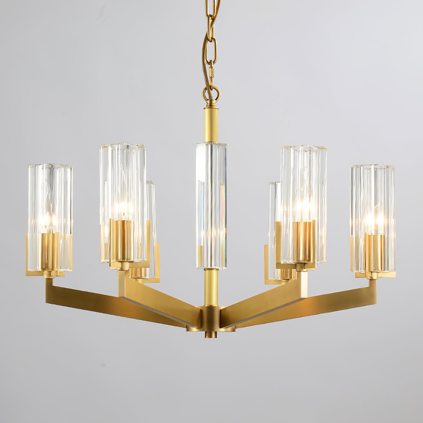 Lustra Lustre Laiton Verre Moderne