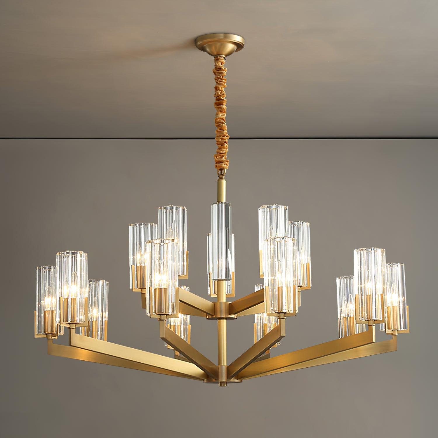 Lustra Lustre Laiton Verre Moderne