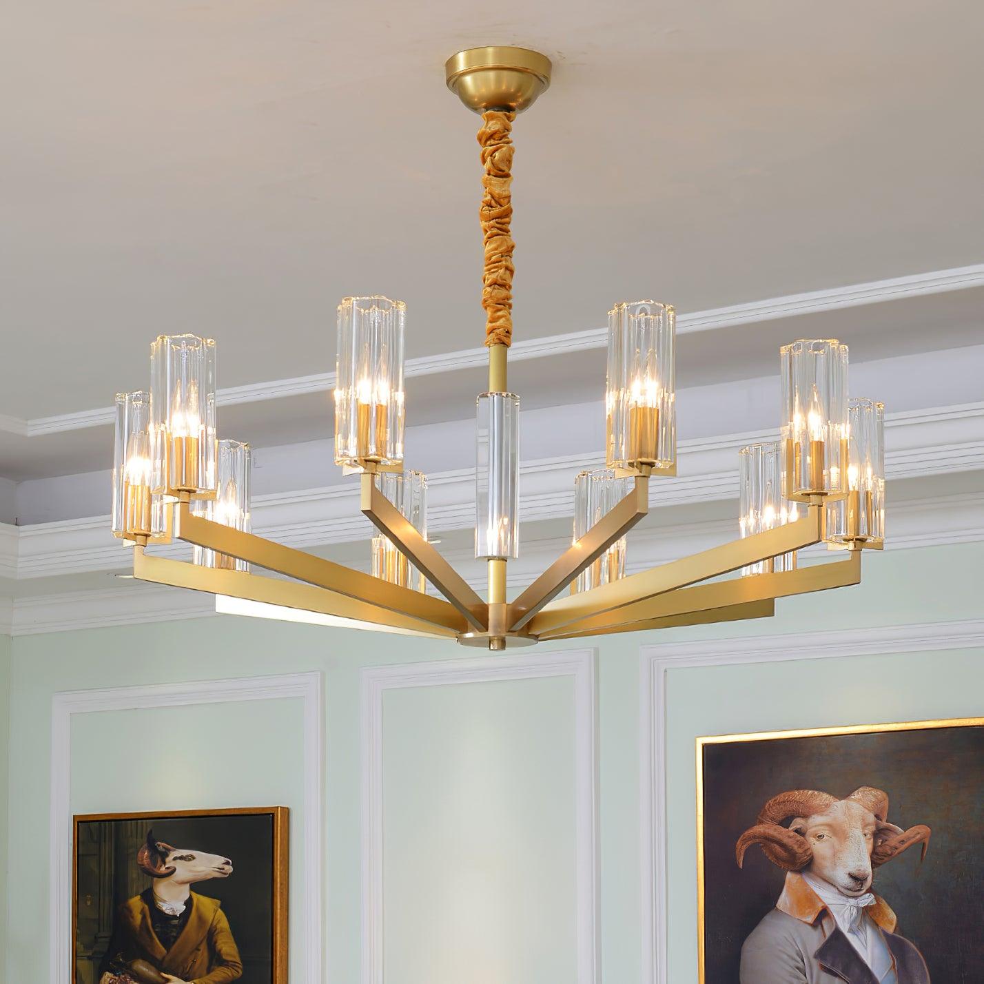 Lustra Lustre Laiton Verre Moderne