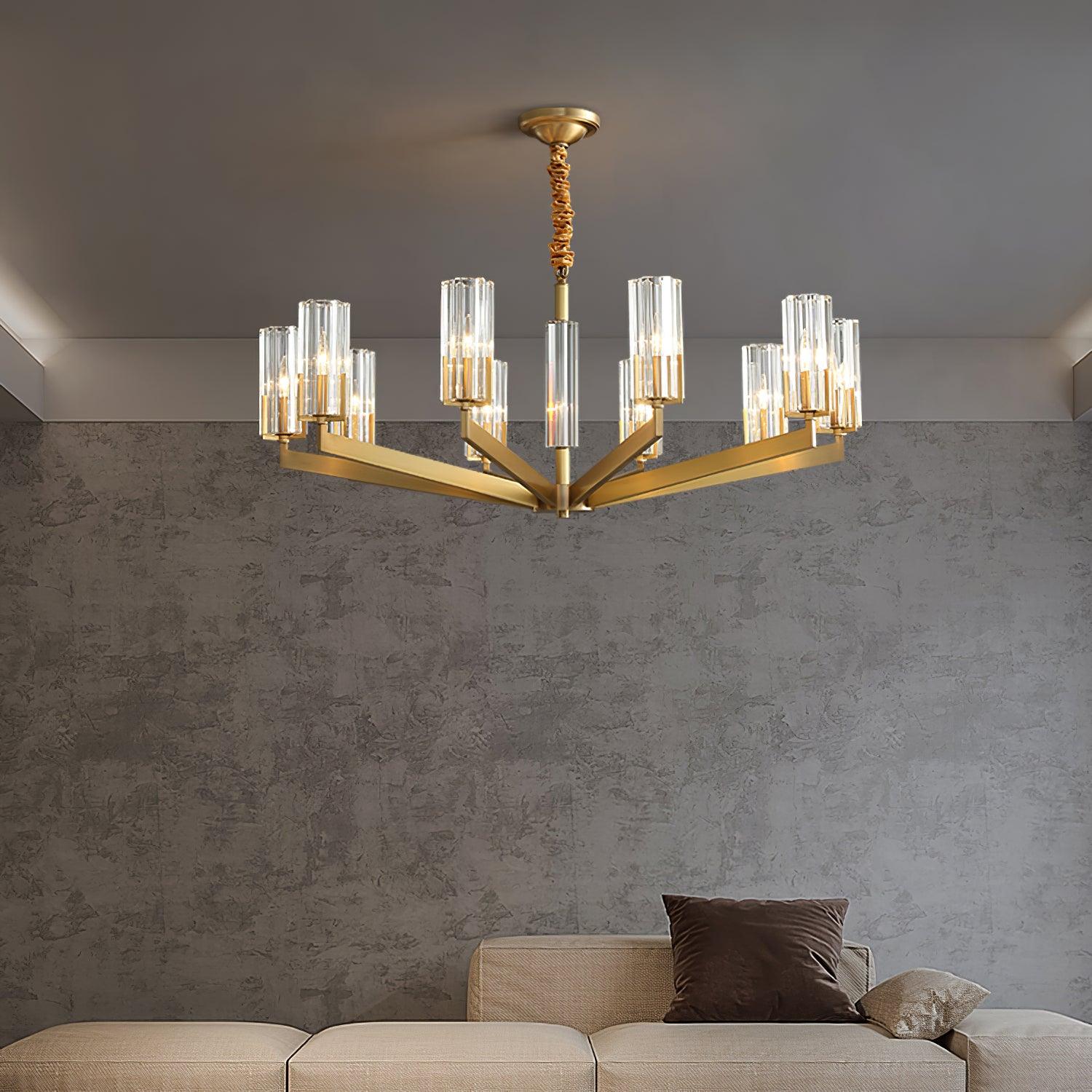 Lustra Lustre Laiton Verre Moderne
