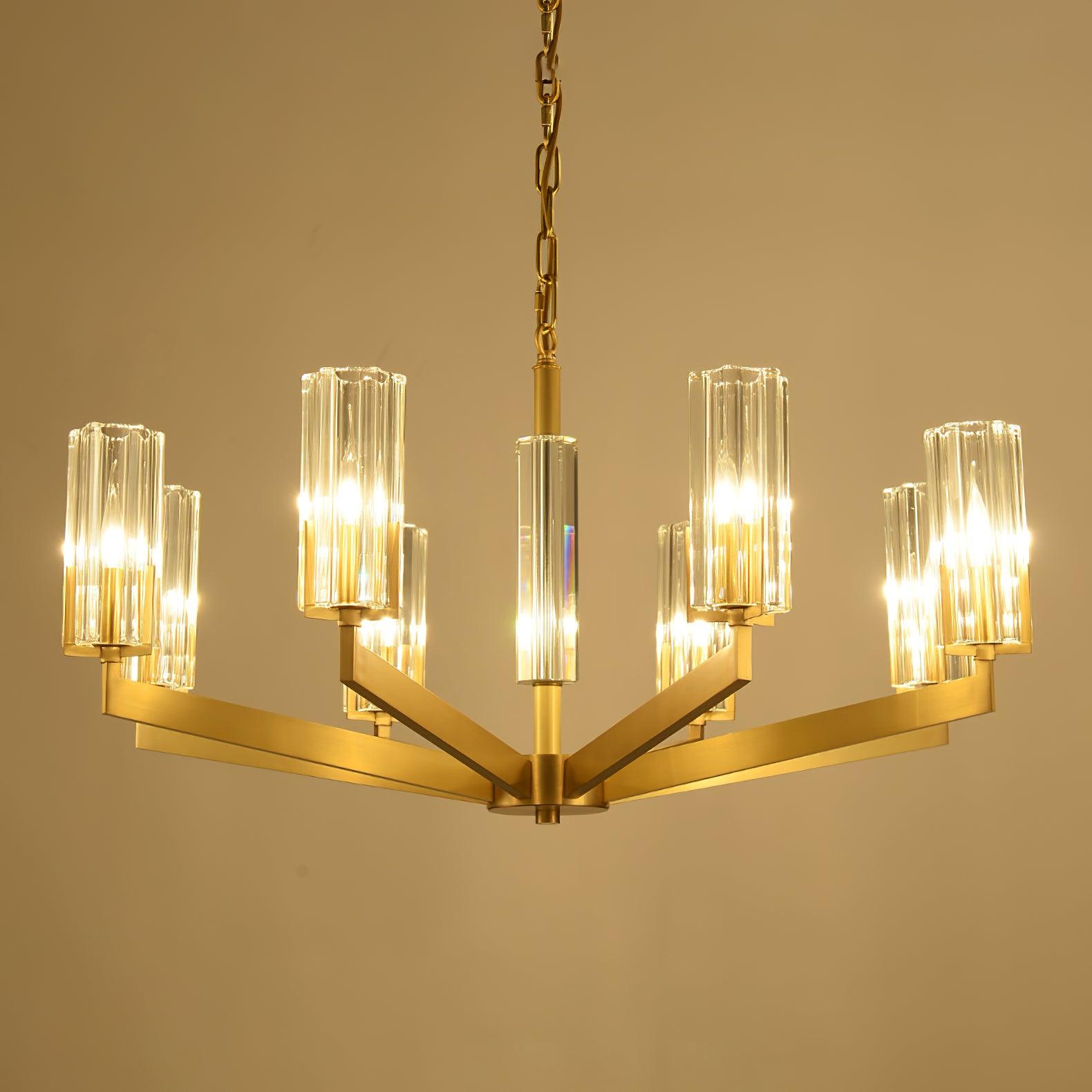 Lustra Lustre Laiton Verre Moderne