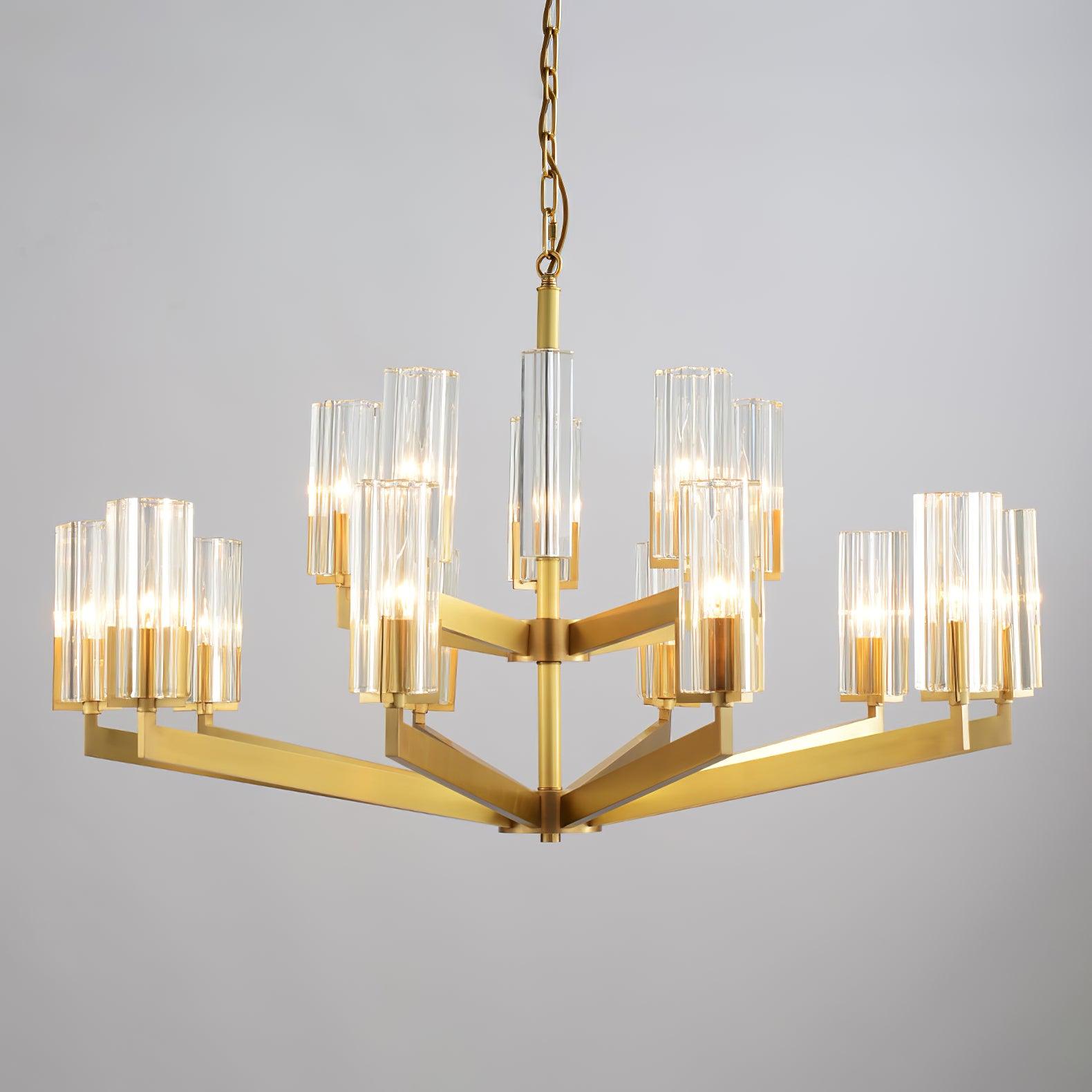 Lustra Lustre Laiton Verre Moderne