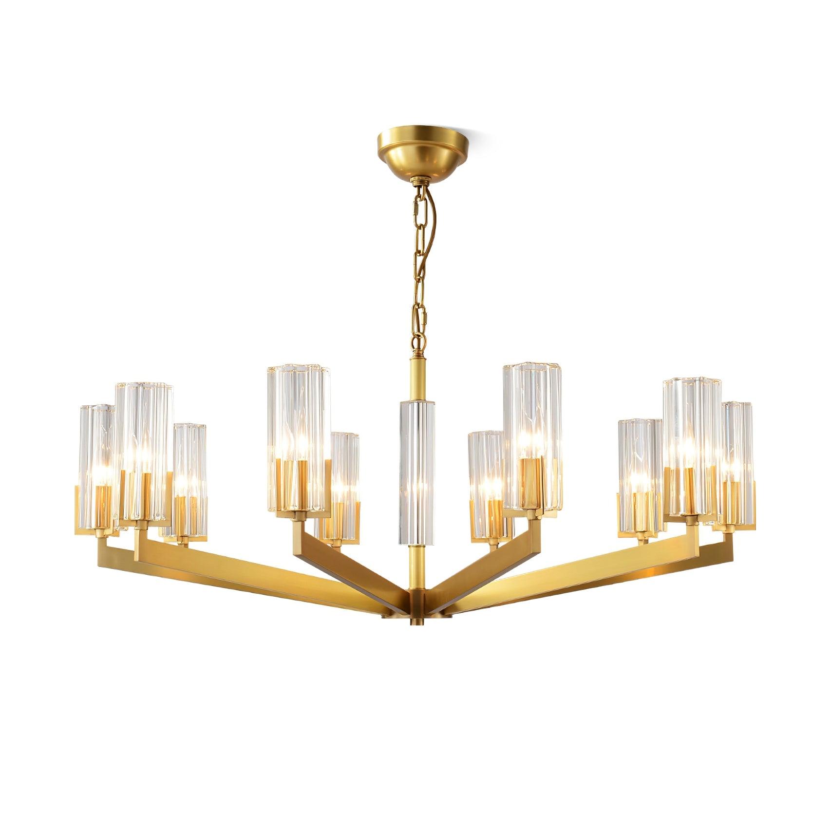 Lustra Lustre Laiton Verre Moderne