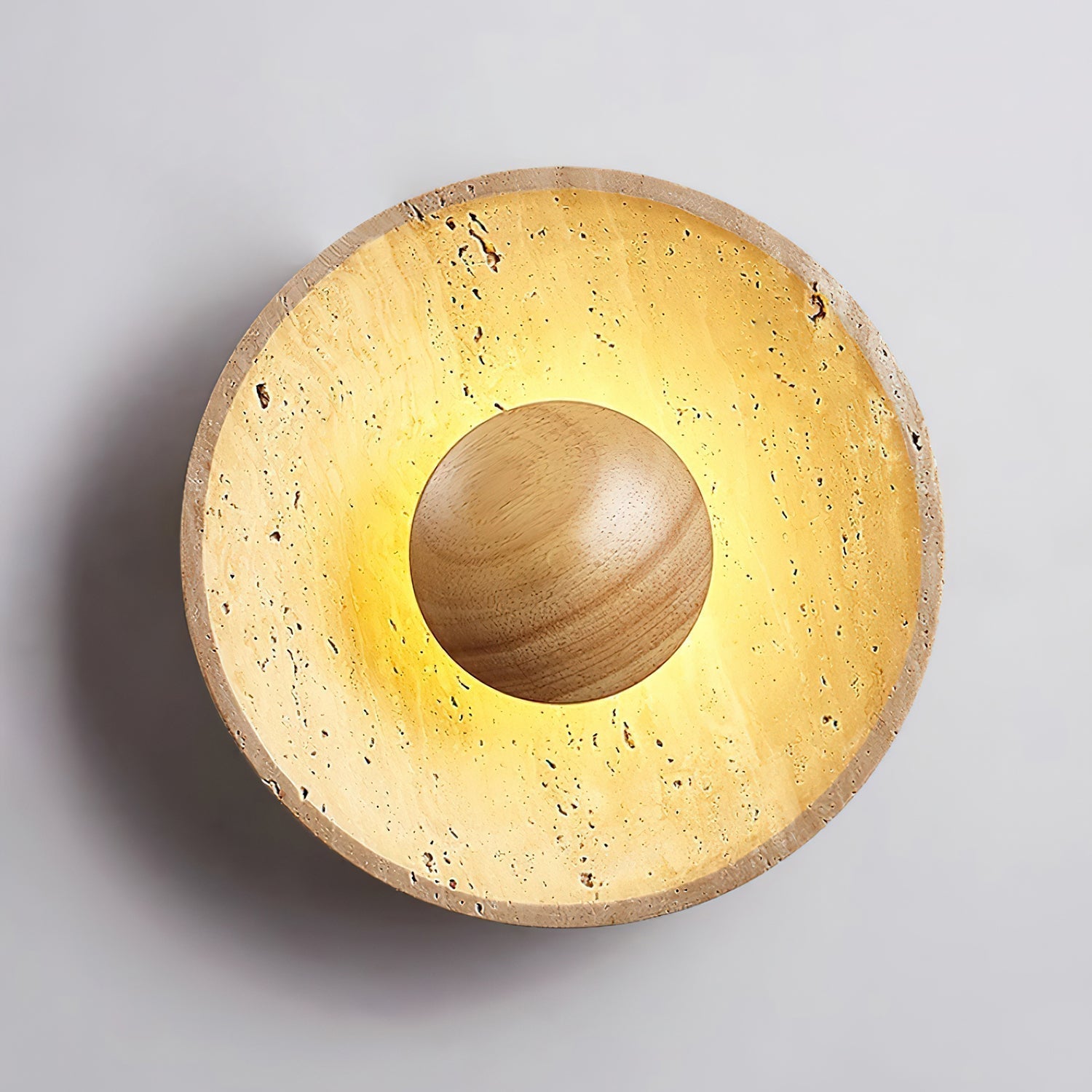 Gionne Applique Murale en Bois et Travertin