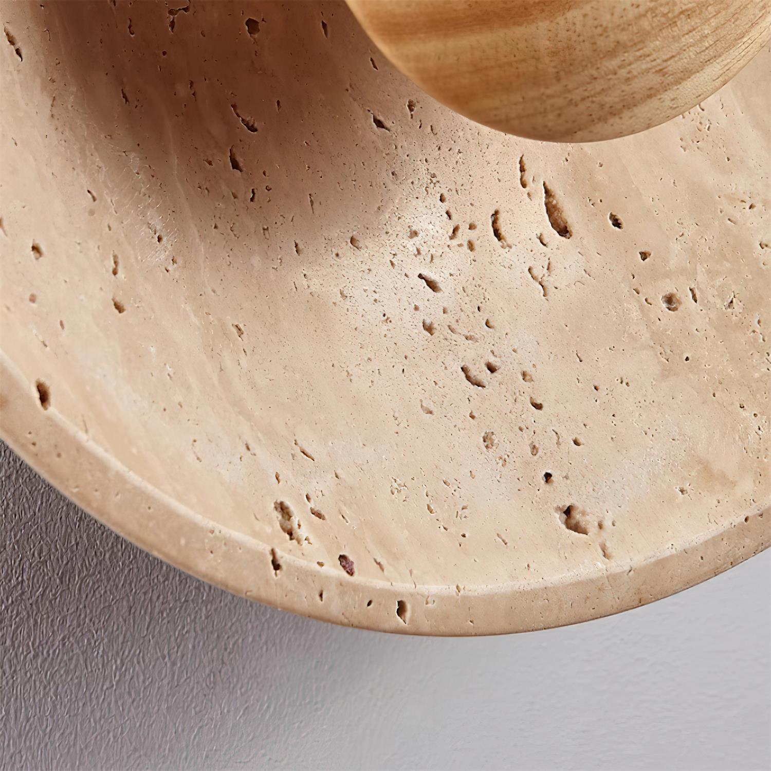 Gionne Applique Murale en Bois et Travertin