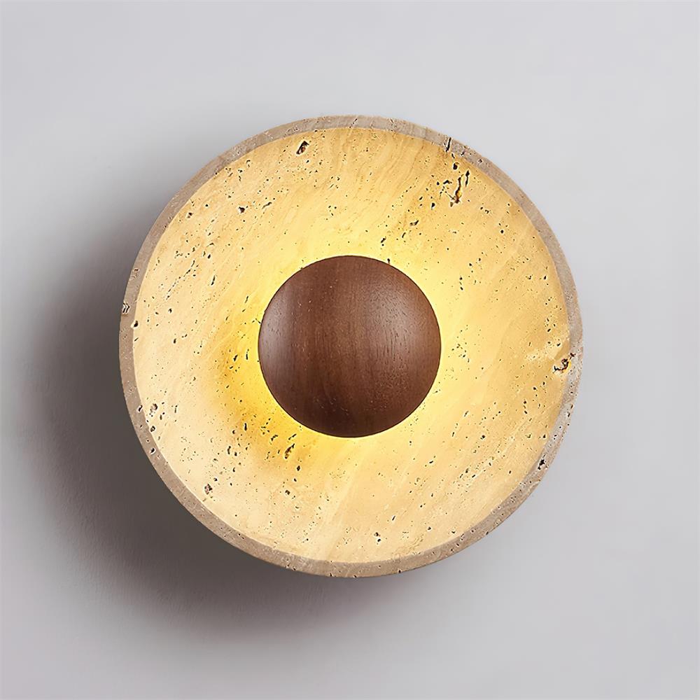 Gionne Applique Murale en Bois et Travertin