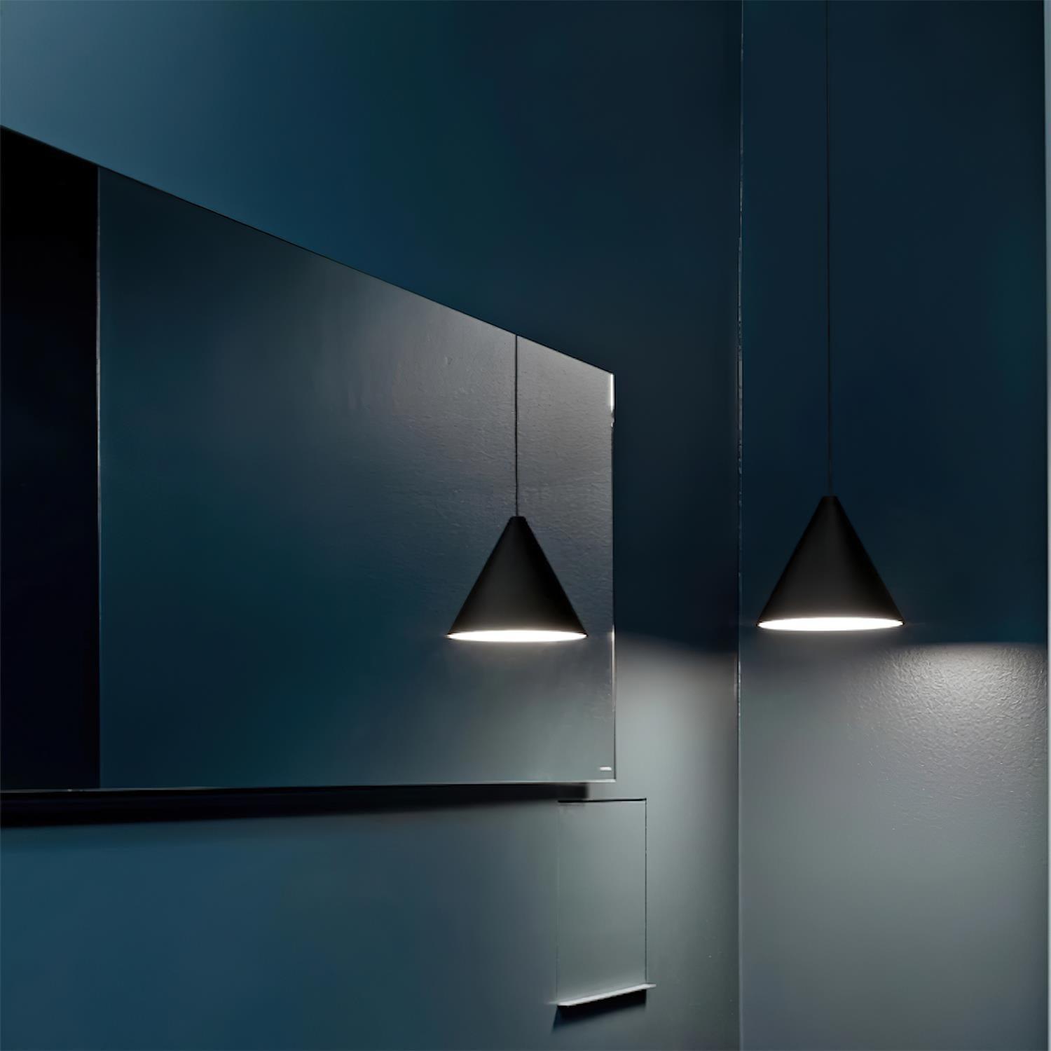 Cone Suspension Abat-jour Conique Noir pour Style Industriel Moderne