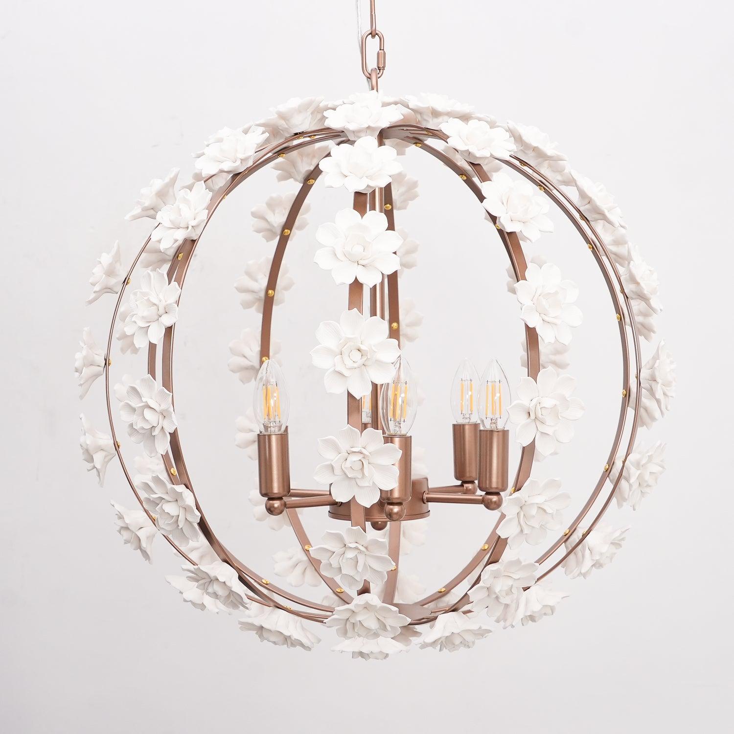 Kelly Suspension Globe Floral Rustique
