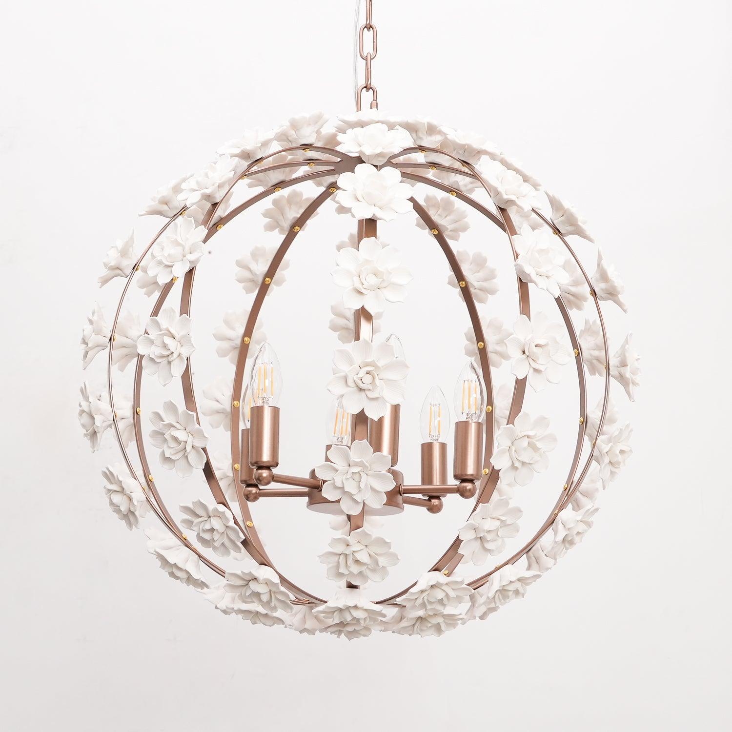 Kelly Suspension Globe Floral Rustique