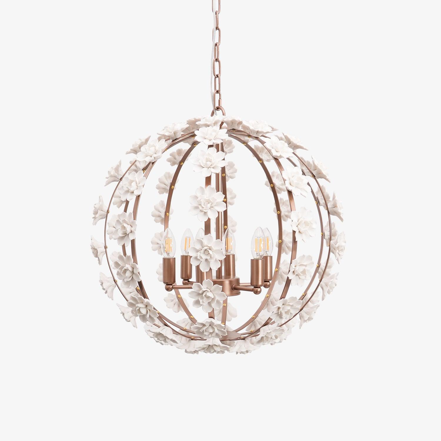 Kelly Suspension Globe Floral Rustique