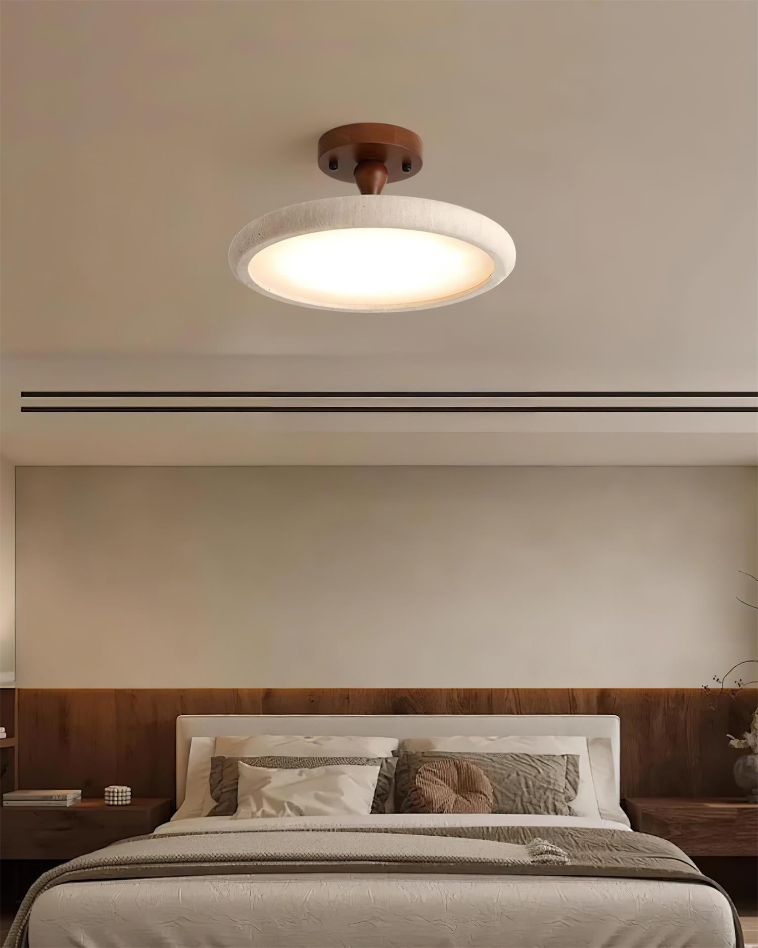 Dovai Lampe Plafonnier Semi-Encastrée en Travertin