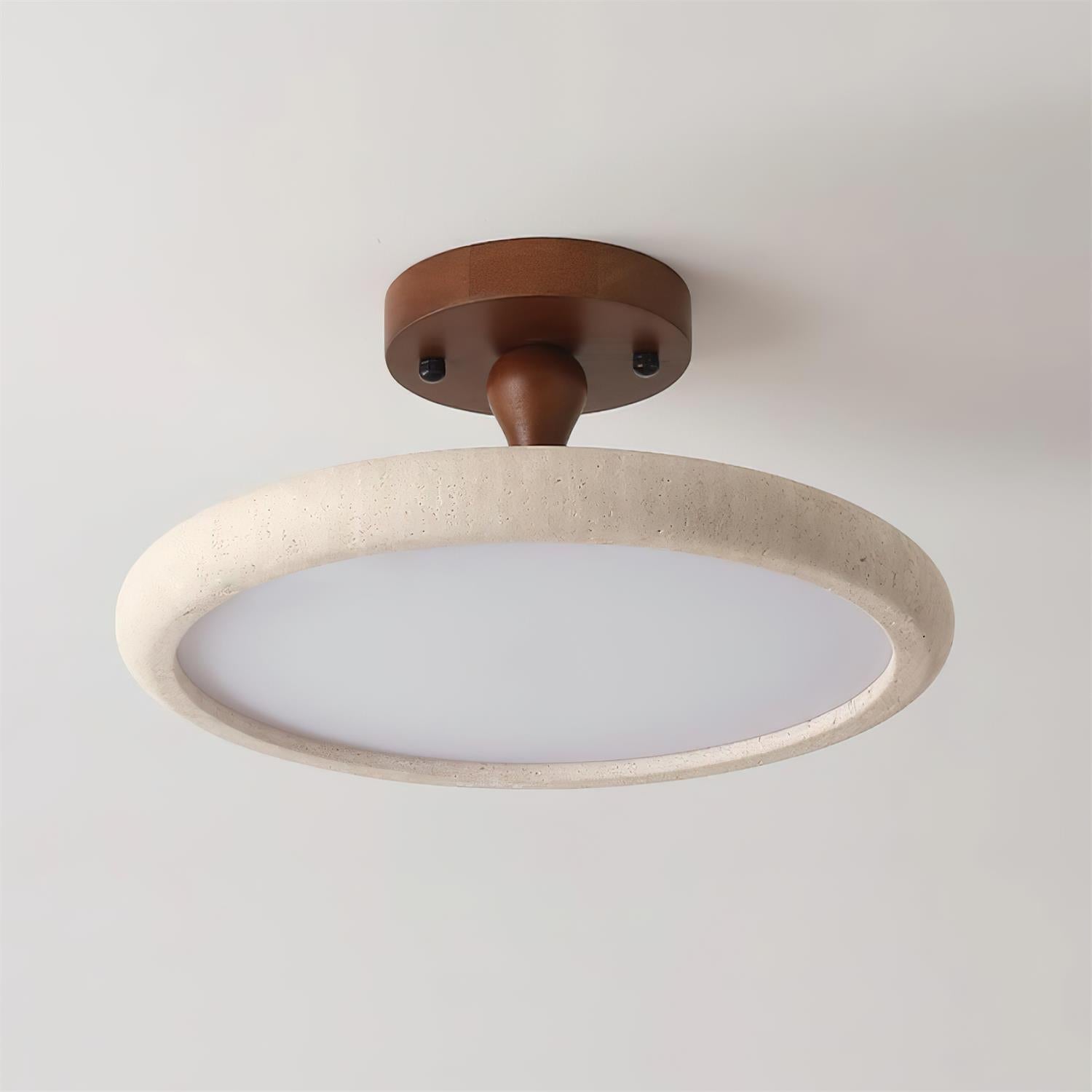 Dovai Lampe Plafonnier Semi-Encastrée en Travertin
