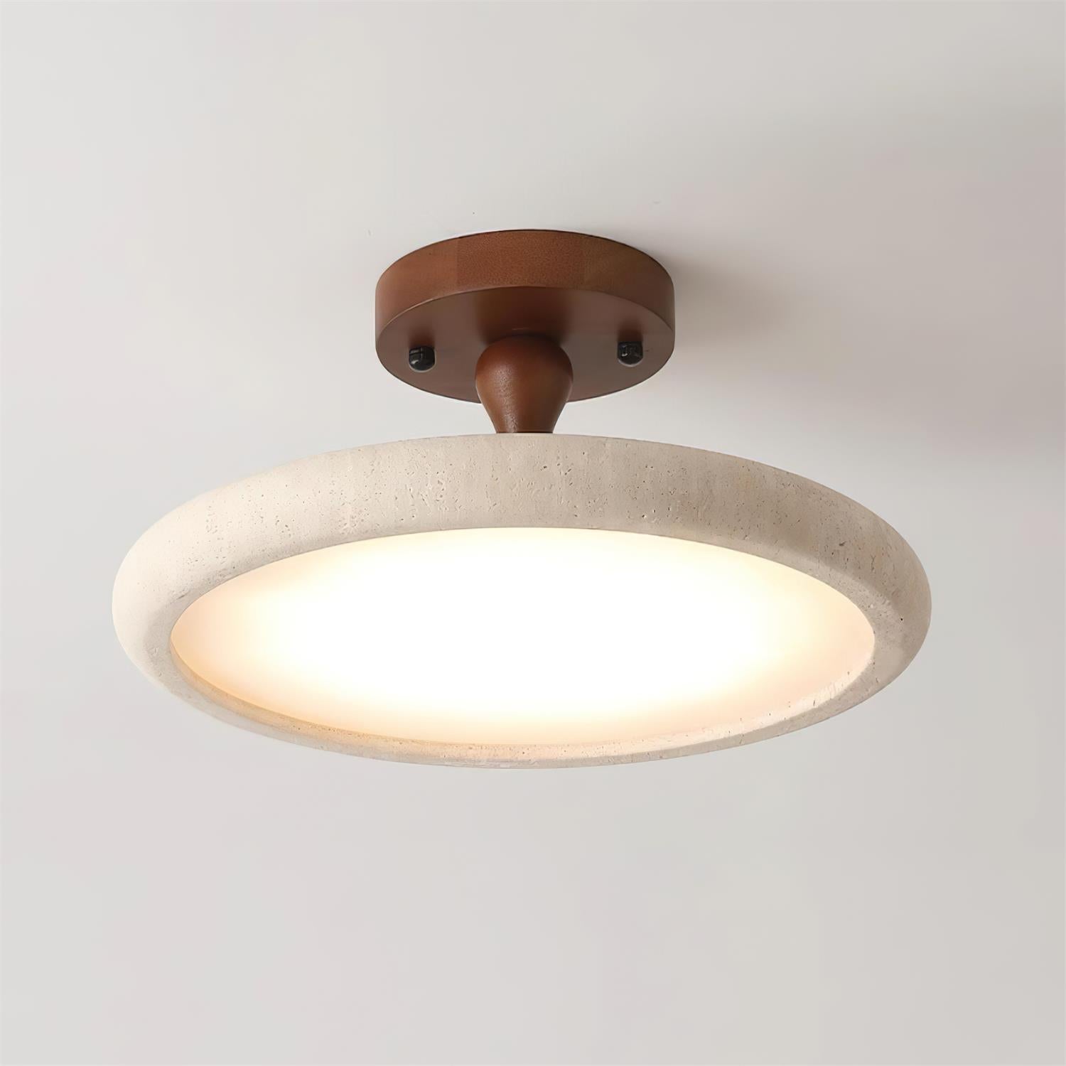 Dovai Lampe Plafonnier Semi-Encastrée en Travertin