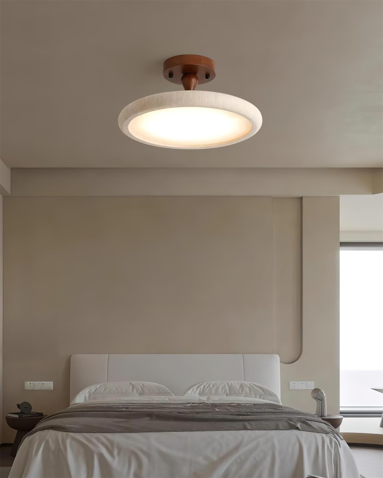 Dovai Lampe Plafonnier Semi-Encastrée en Travertin