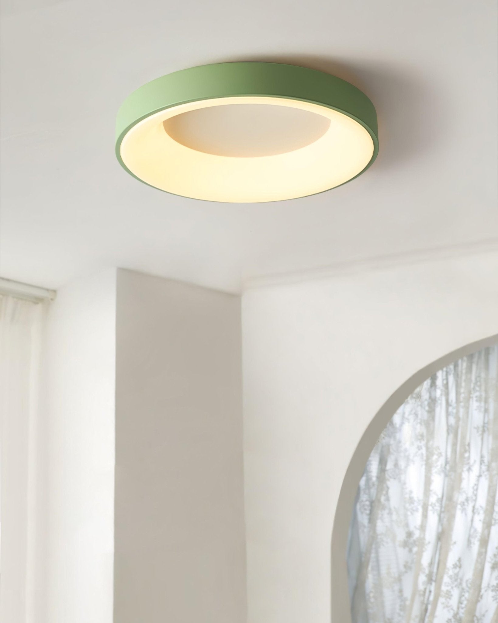 Solara Plafonnier en fer contemporain abat-jour vert