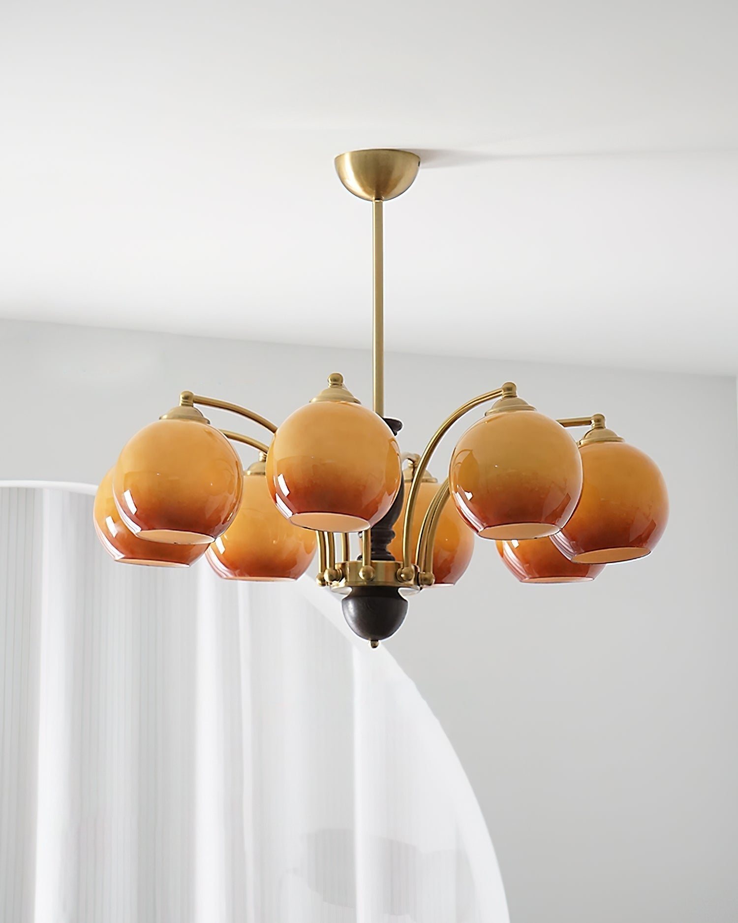 Viora Lustre Bois Verre Mid-Century
