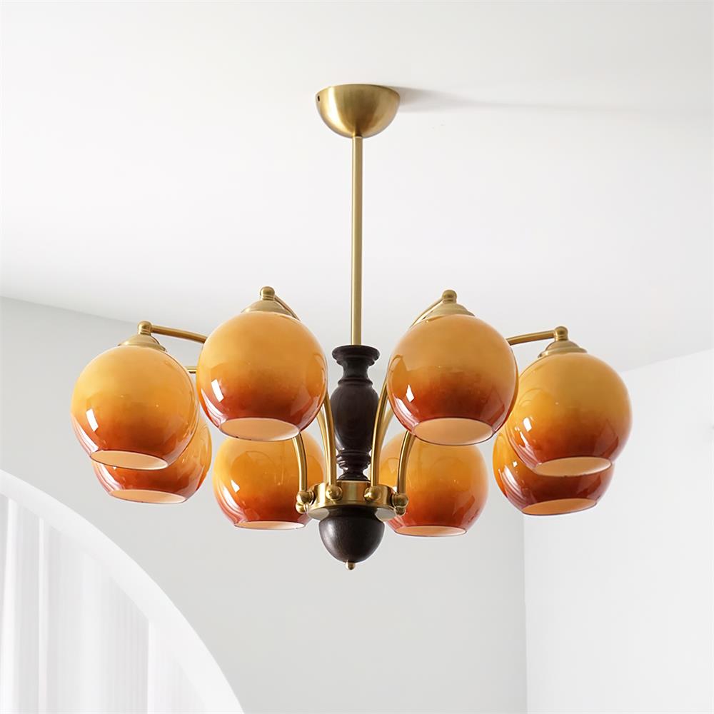 Viora Lustre Bois Verre Mid-Century