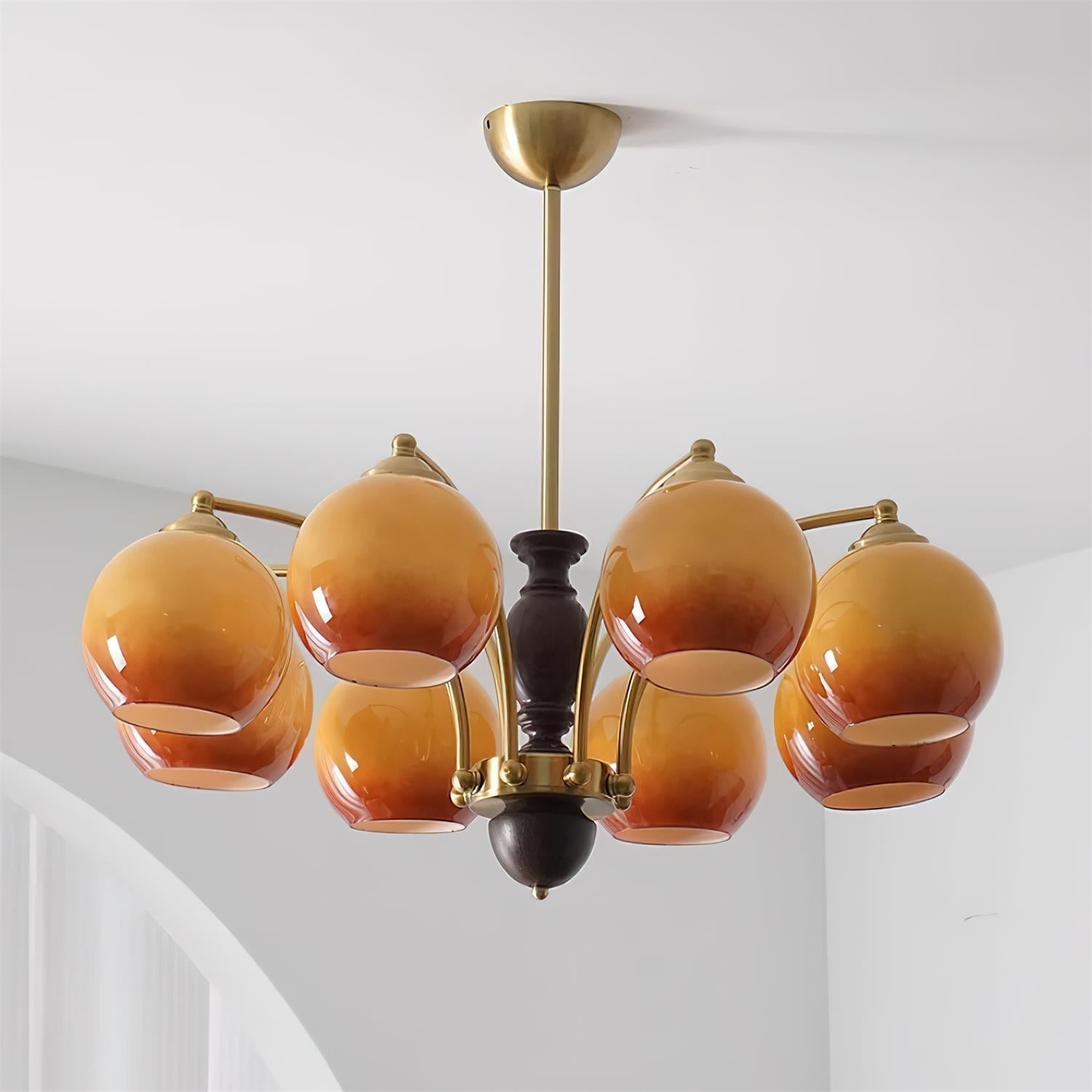 Viora Lustre Bois Verre Mid-Century