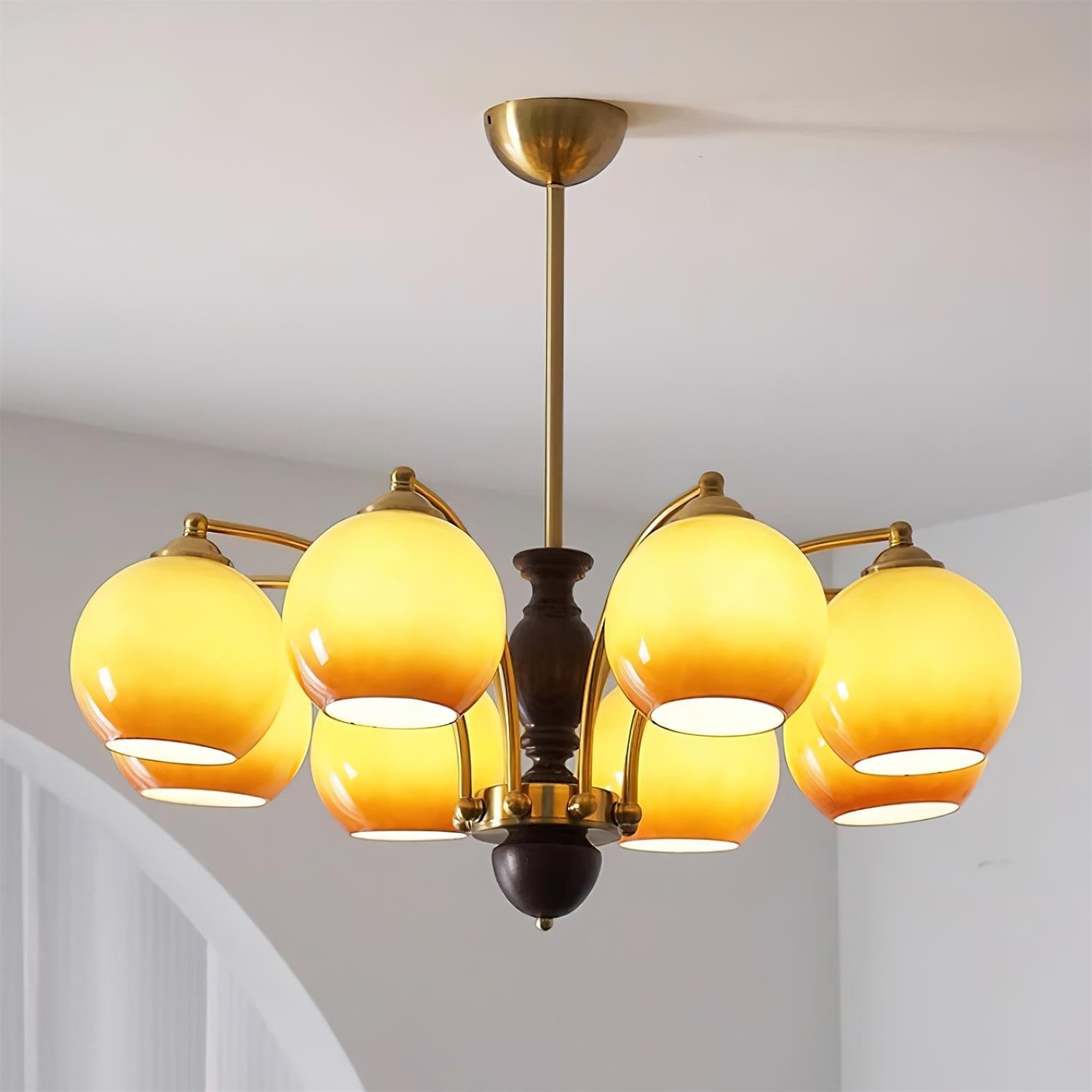 Viora Lustre Bois Verre Mid-Century