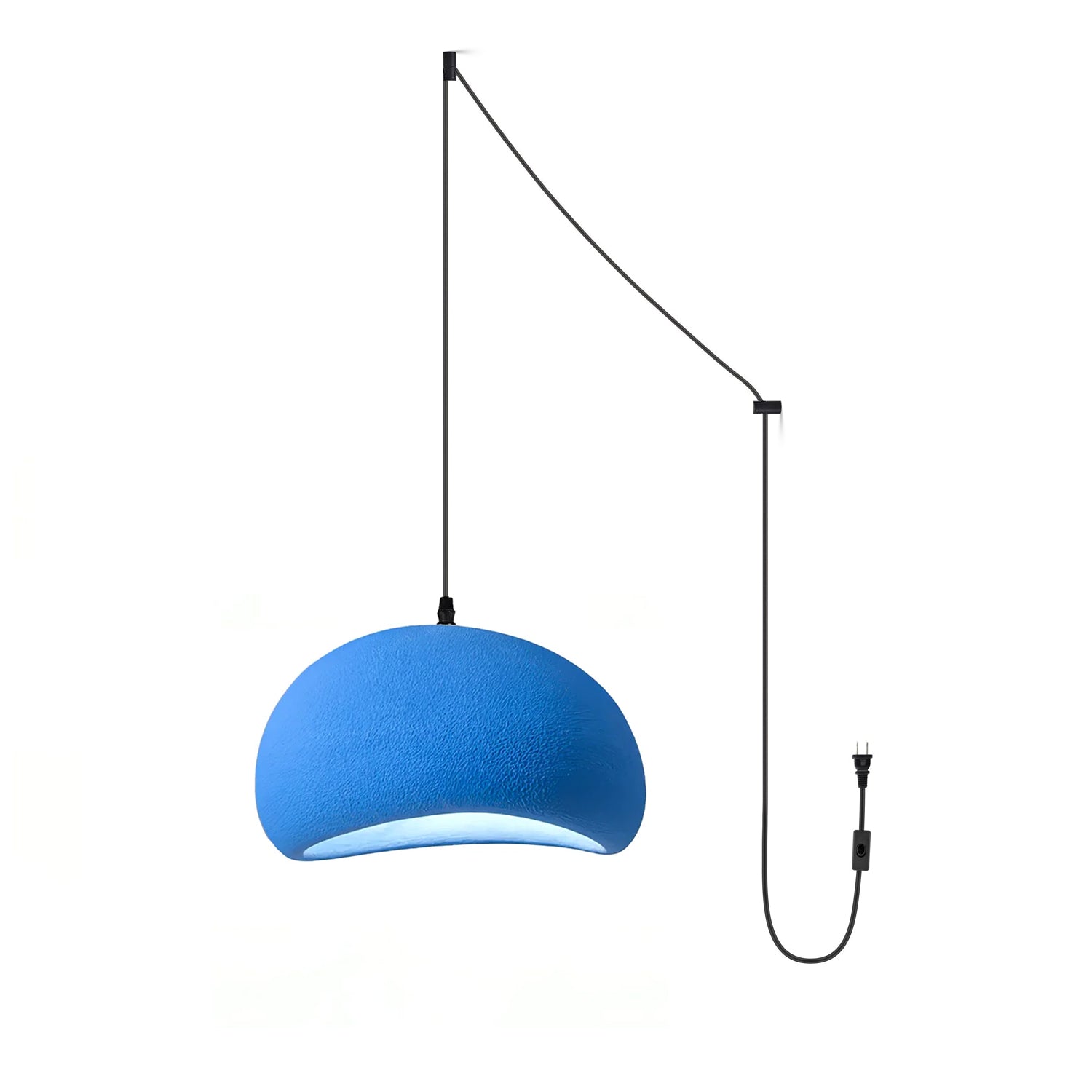Solara Pendant Lamp Plaster Half Dome Plug In Wabi Sabi