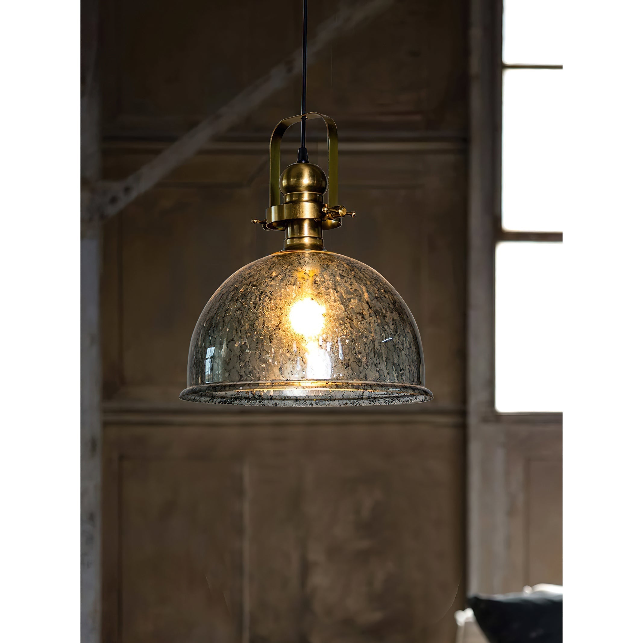 Ilvenel Suspension Bois Verre Industriel Vintage