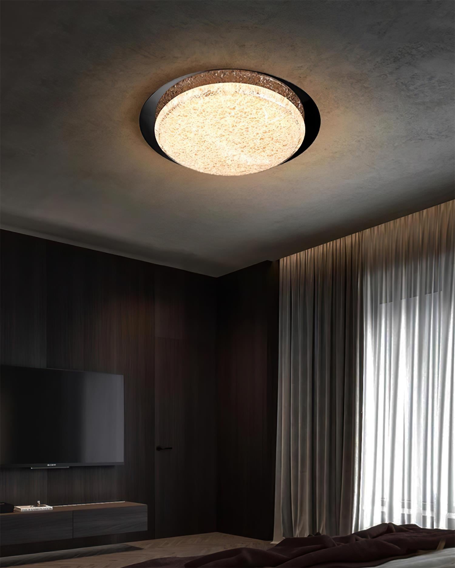 Kidson Plafonnier Résine Texturée Ton Bois LED