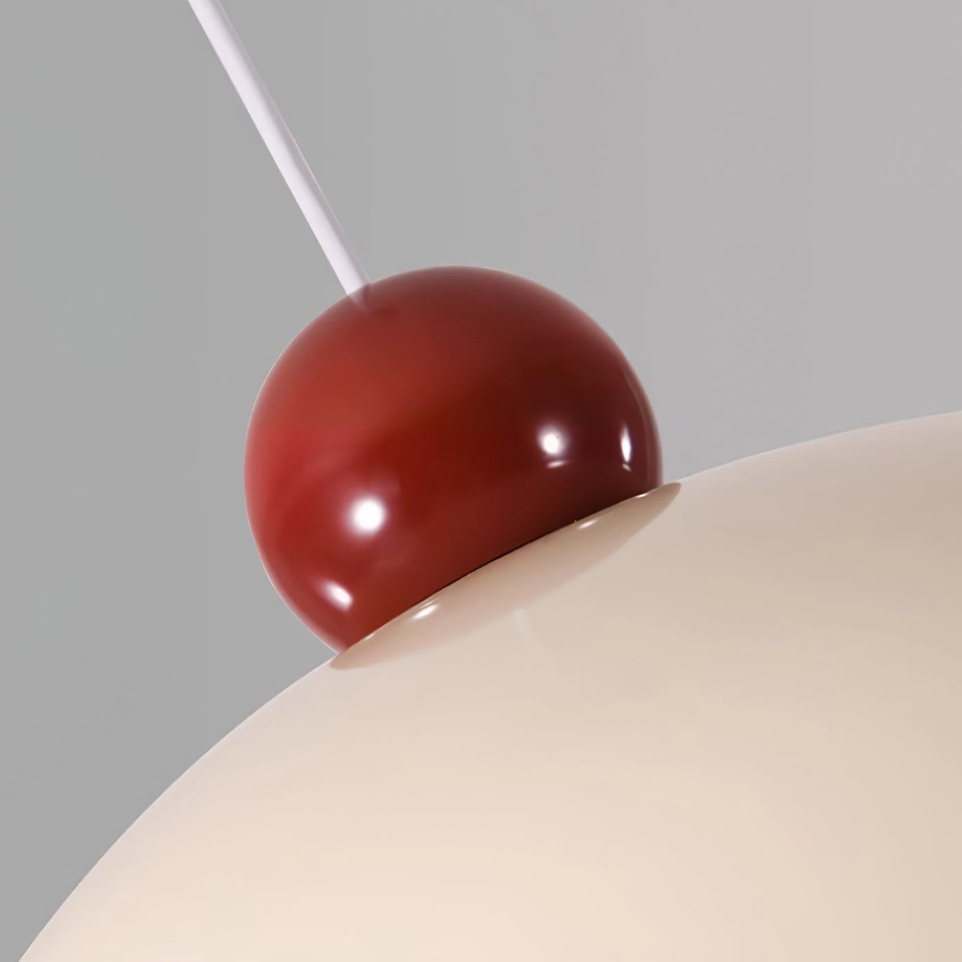 Suspension Abat-jour Dôme Blanc Accent Rouge Urban Retro