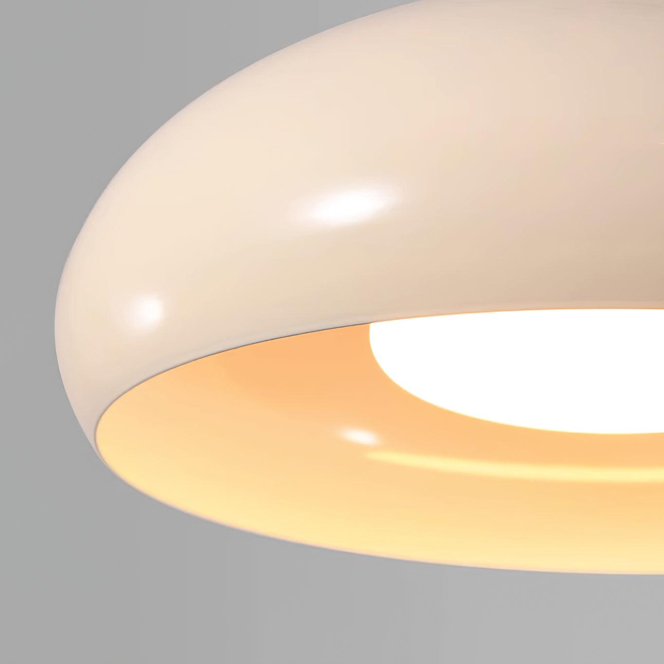 Suspension Abat-jour Dôme Blanc Accent Rouge Urban Retro