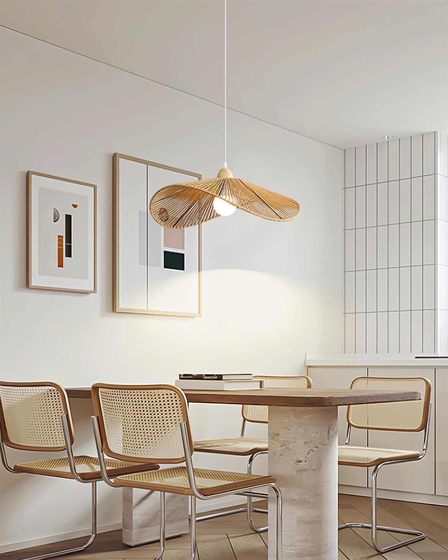 Suspension Tissé Chanvre Ombre Sculptural Naturel Moderne