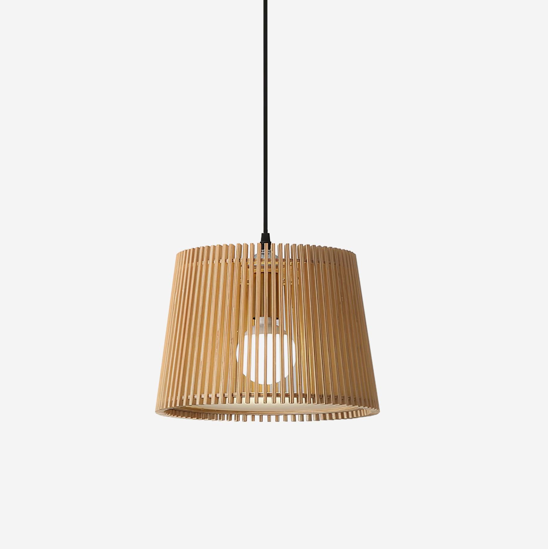Kitami Lampe Suspendue Lamelles en Bois Bohème