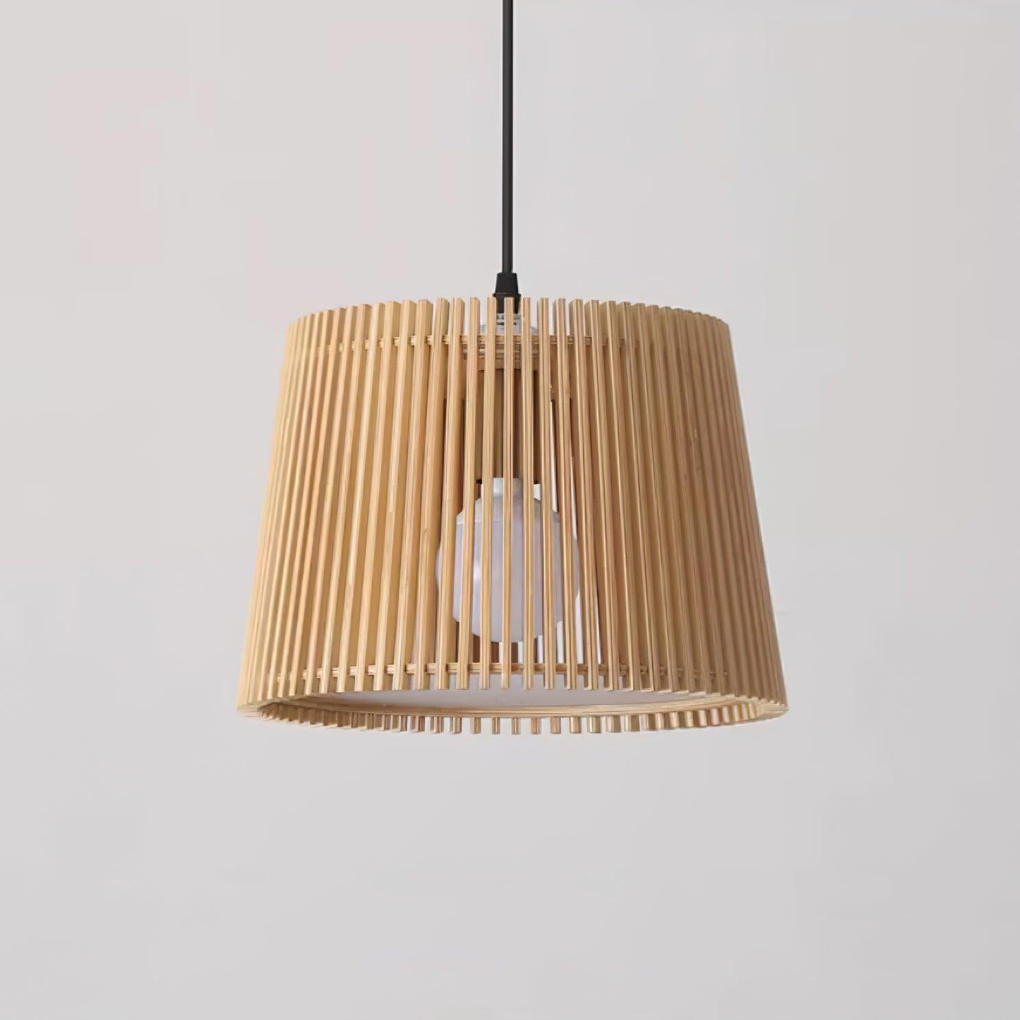 Kitami Lampe Suspendue Lamelles en Bois Bohème