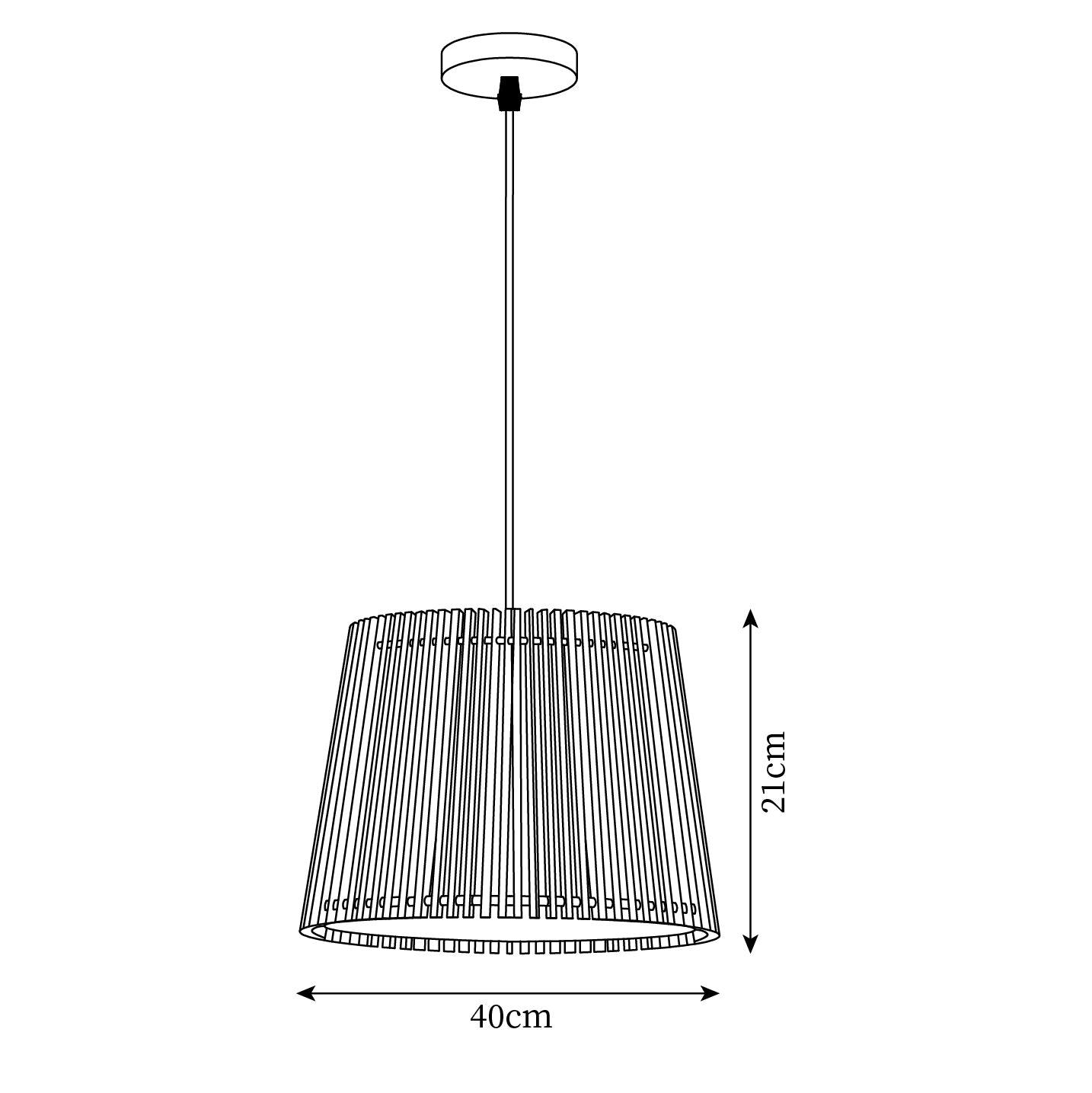 Kitami Lampe Suspendue Lamelles en Bois Bohème