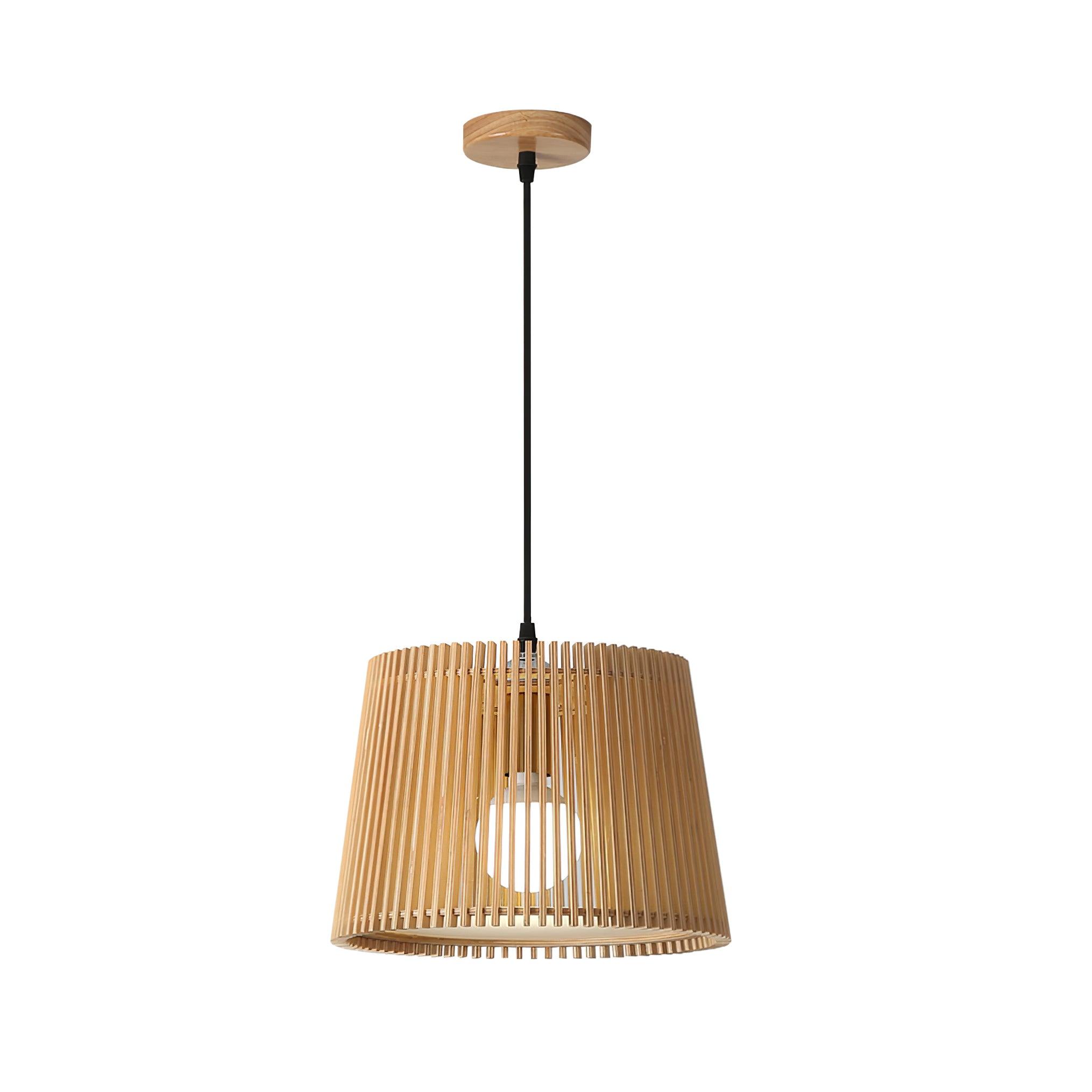 Kitami Lampe Suspendue Lamelles en Bois Bohème