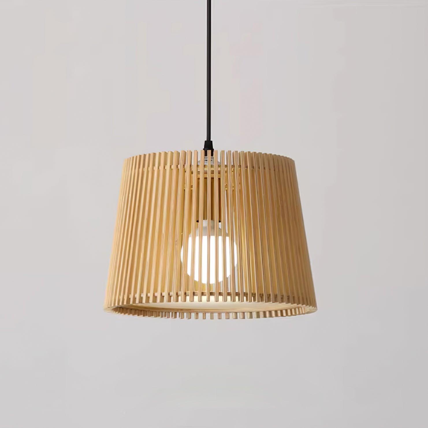 Kitami Lampe Suspendue Lamelles en Bois Bohème