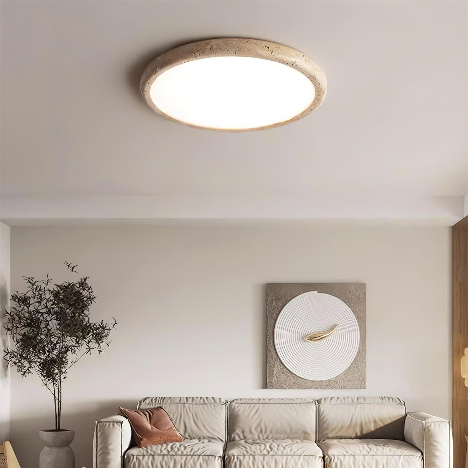 Lunaro Plafonnier Minimaliste Travertin