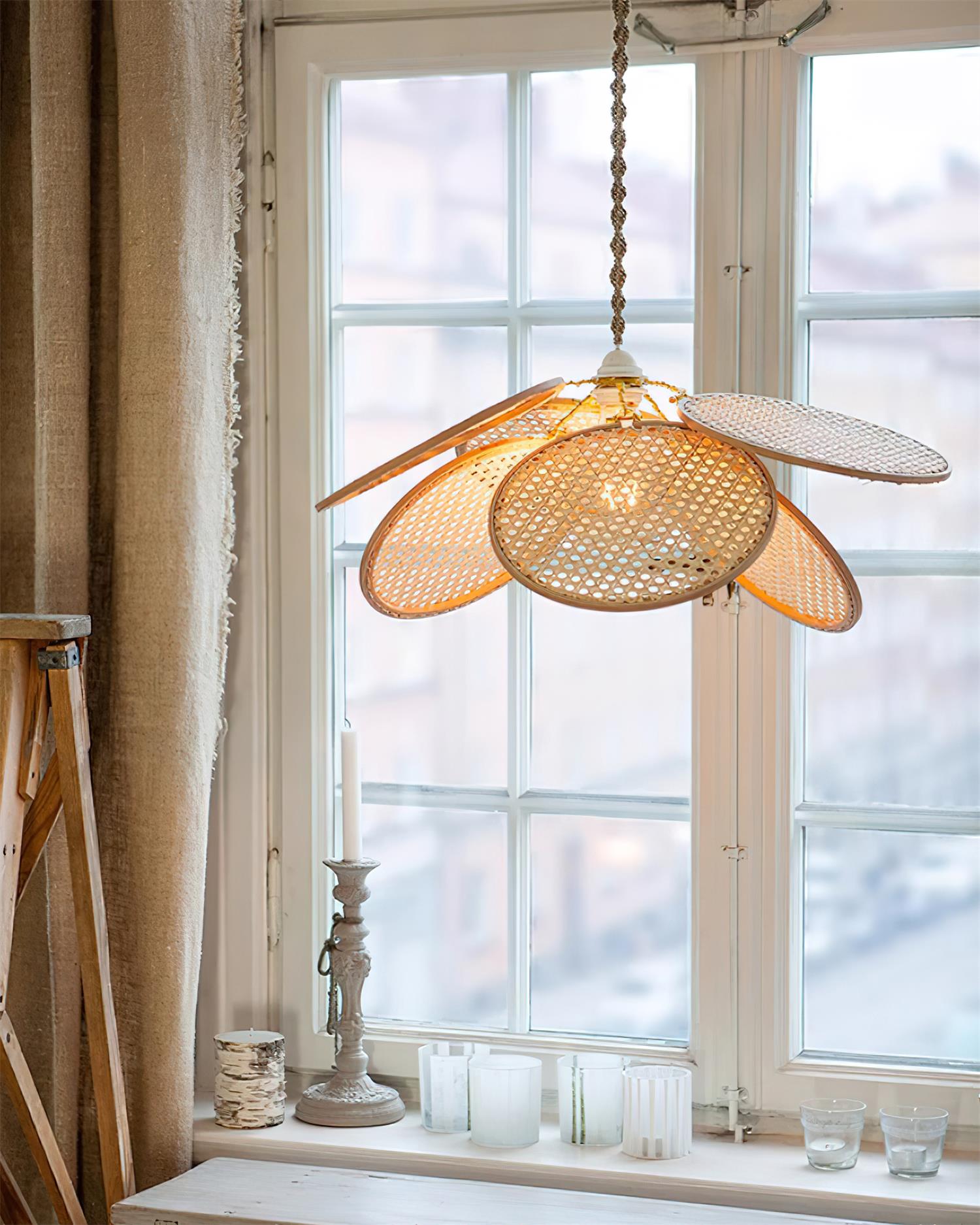 Kloe Suspension Pétale Rotin Organique Bohème